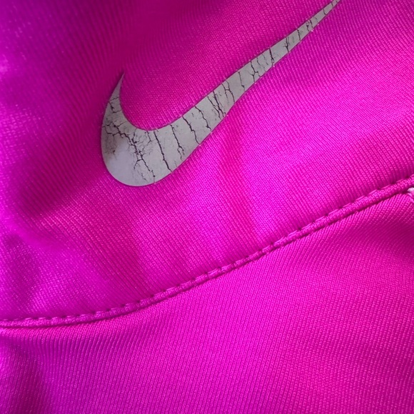 Nike Pro Combat Shirt Womens Med Pink 1/4 Zip Fitted Dri Fit Therma Fit Pullover - Picture 5 of 5